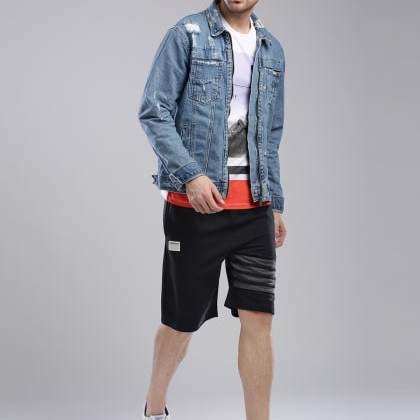 HubberholmeBlack Shorts MJSB-SKU-108