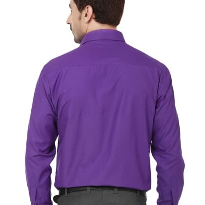 HancockPurple Solid Pure Slim Fit Formal Shirt