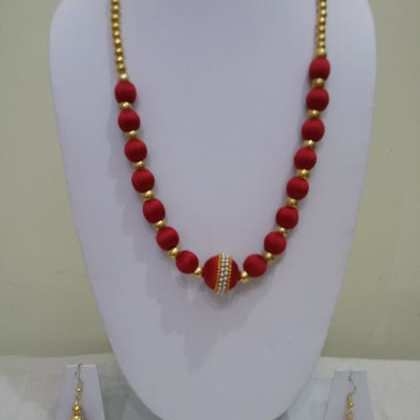 RAINBOWDomroo Necklace Set With Jhumka  FAC-SCO-17
