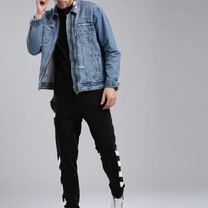 HubberholmeBlack Slim Fit Trackpants  MJSB-SKU-59