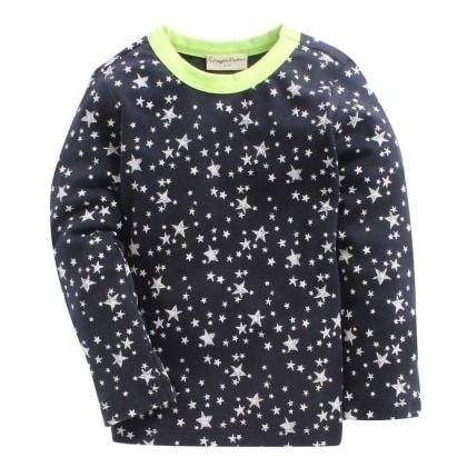 Crayon FlakesTwinkling Stars On Navy Full Sleeves T-Shirt