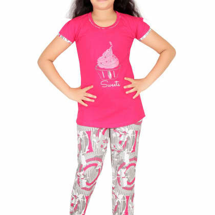 Fashion FeverPink Cotton Night Suit