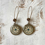 25 mm LOOP EARRINGS with ceramic bead - INLAYED FLOOR, ORCHCHA