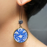 25 mm LOOP EARRINGS  with ceramic bead - Mughal Platter