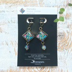 Hanging Earrings with Bead - Naqashi - Kashmir 