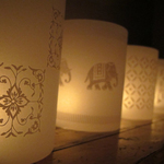 TEA LIGHT COVERS - White textile