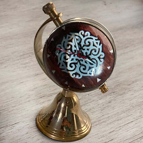 Globe Clock - Blue Pottery