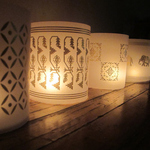 TEA LIGHT COVERS - Gold textile