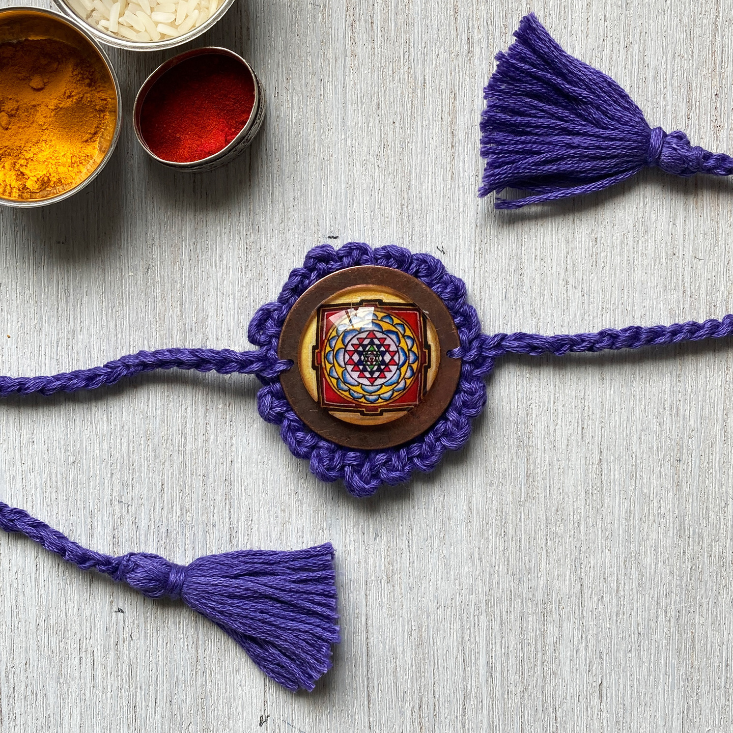 Rakhi - Mandala - Crochet - Violet