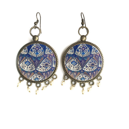Earrings with semiprecious stones - Safdurjung's Tomb - painted arches