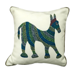 Art Cushion Cover 12 x 12 - Bhil Horse Blue