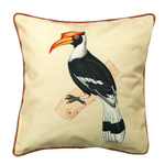 Art Cushion Cover 12 x 12 - Mughal Miniature - Hornbill