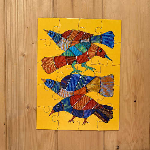 JIGSAW PUZZLE 20 Pieces                                             Gond  Bird and Fish