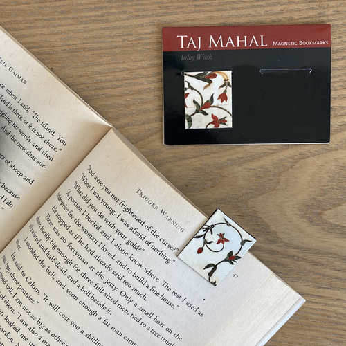 BOOK MARKS SET OF 2 - Taj Mahal Inlay work - Red