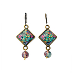Hanging Earrings with Bead - Naqashi - Kashmir
