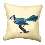 Art Cushion Cover 12 x 12 - Mughal Miniature - Blue Jay