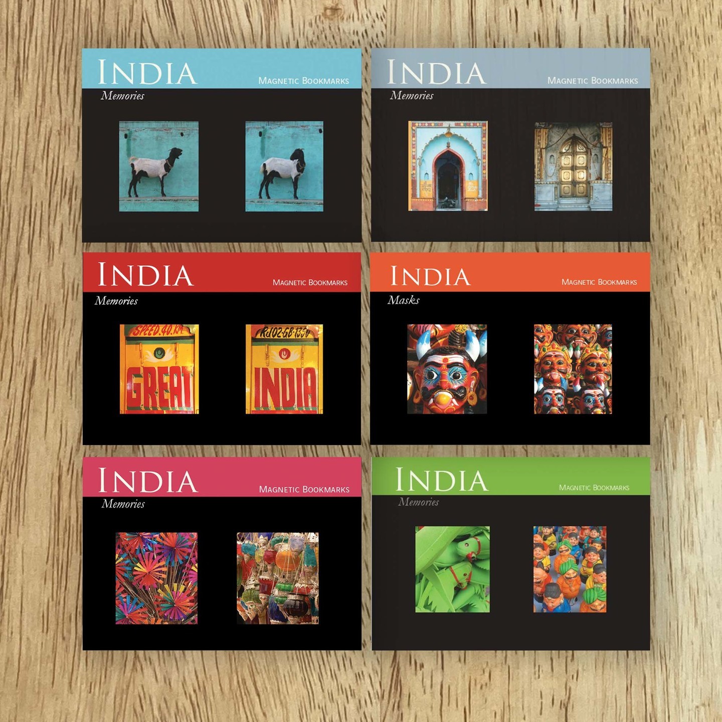 Magnetic Bookmark Set of 2 Bundle of 6 - Indian Memories