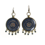 32 mm Metal Alloy with semiprecious stones - Ajrakh