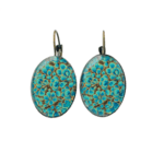 Oval Lever back earrings - Naqashi, Kashmir - Shirkha