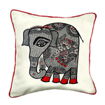 Art Cushion Cover 12 x 12 - Madhubani Elephant