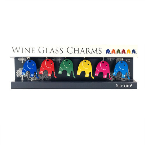 WINE GLASS CHARMS - ELEPHANTS