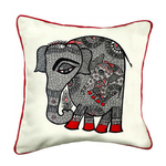 Art Cushion Cover 12 x 12 - Mithila Elephant
