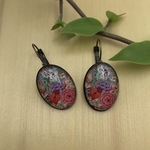 Oval Lever back earrings - Naqashi, Kashmir - Gul Hazara