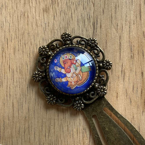 Metallic Bookmark - Ganesha, Mughal Miniature