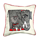 Art Cushion Cover 12 x 12 - Madhubani Elephant