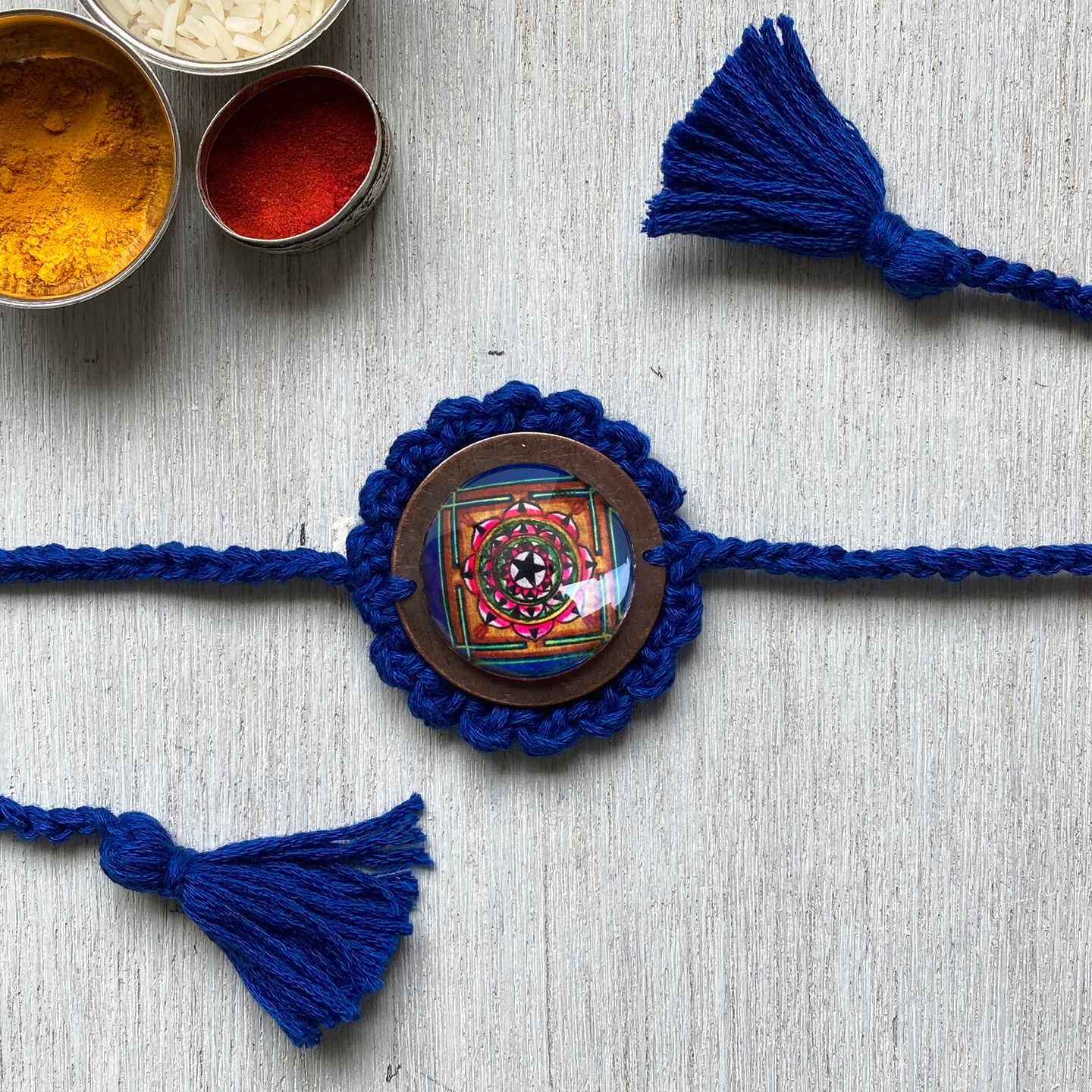 Rakhi - Mandala - Crochet - Indigo