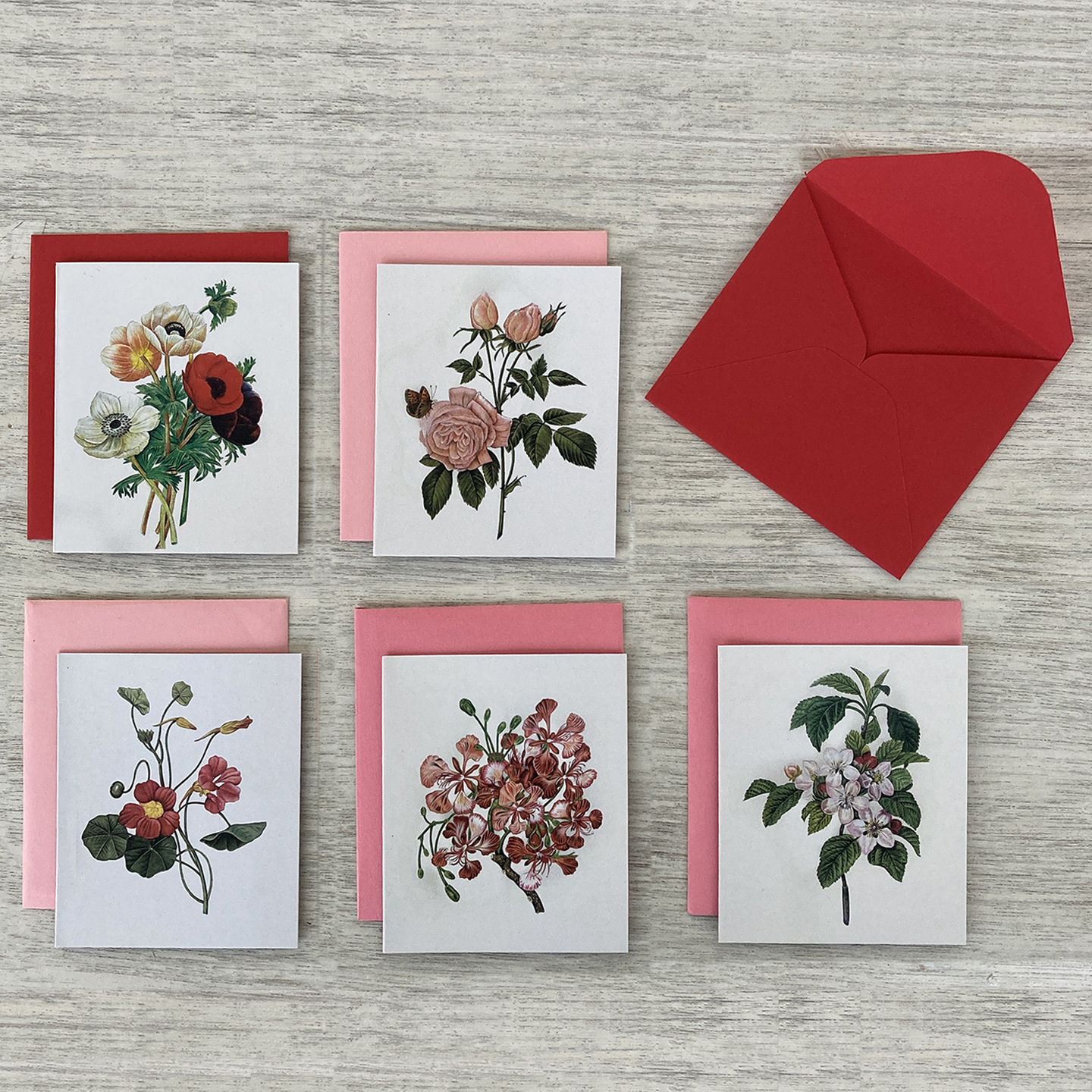 NOTE CARD Set of 5 - MUGHAL MINIATURE FLOWERS
