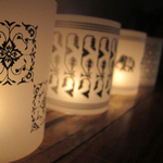 TEA LIGHT COVERS - Silver textile