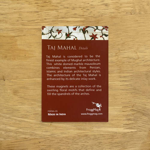 FRIDGE MAGNETS Set of 4 - Taj Mahal, inlay details