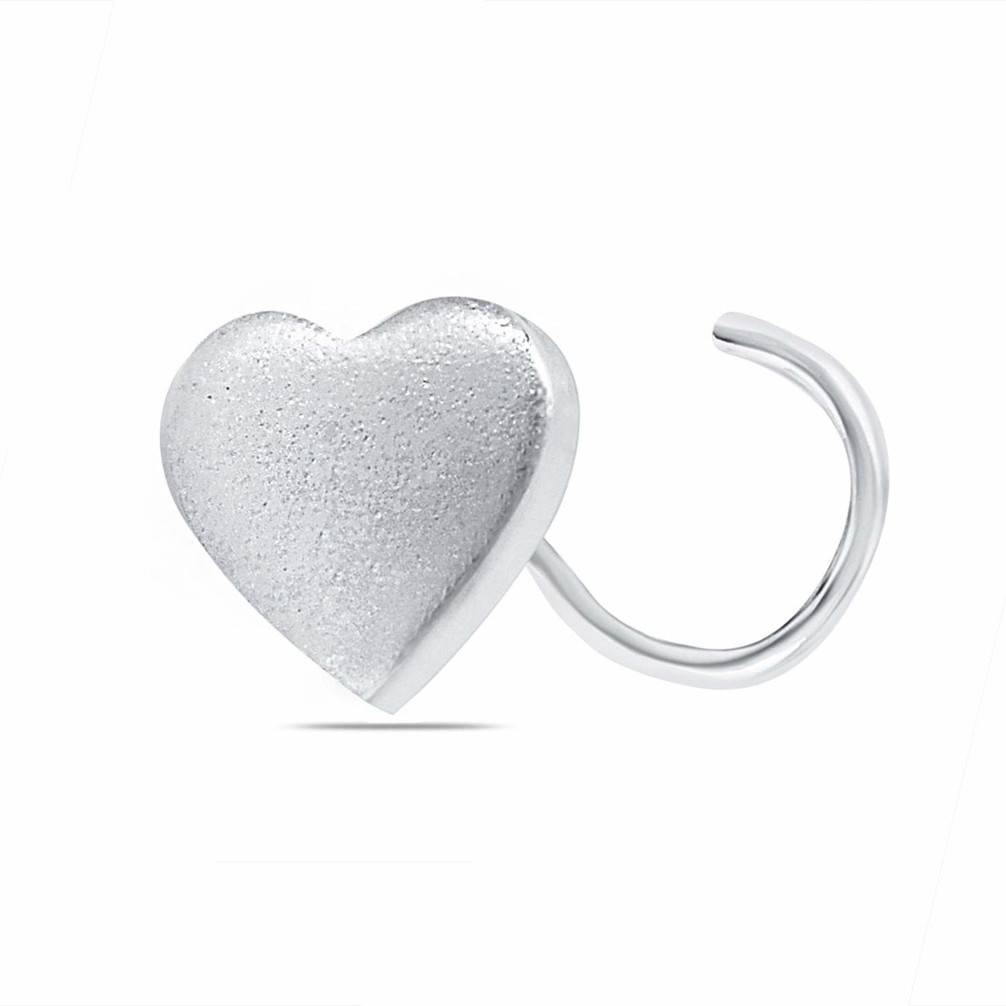 Nemichand Jewels 925 Sterling Silver Heart Nose pin