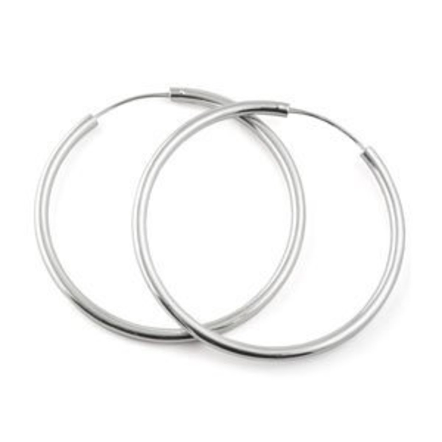 925 Sterling Silver Round Classic Hoop Earrings with 925 Hallmark & Certificate of Authenticity for Women 12mm