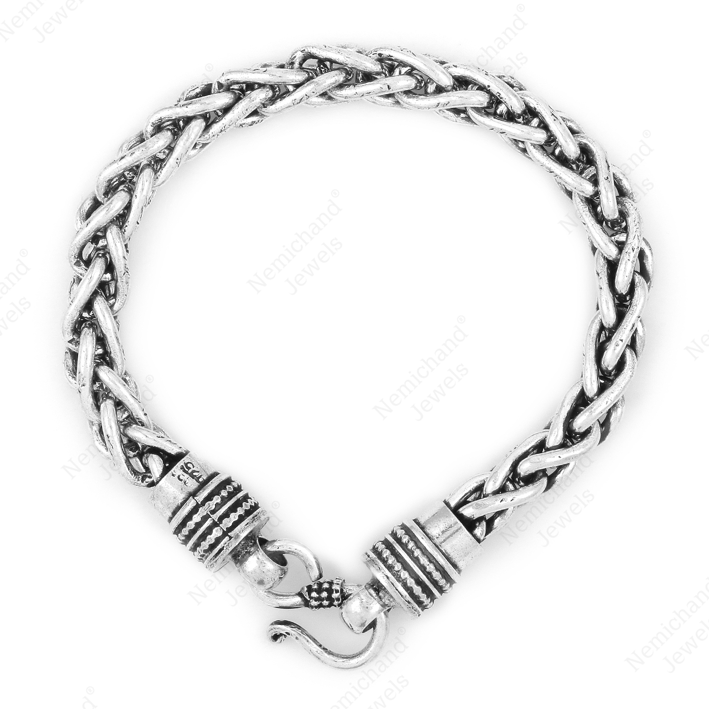 Nemichand Jewels Silver Sterling 925 Silver Bracelet for Men 52gm