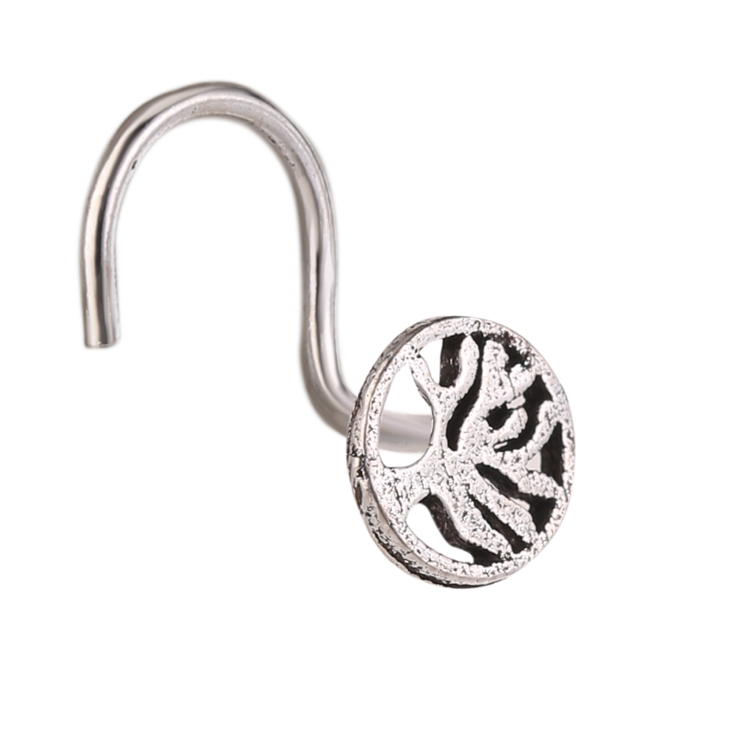 Nemichand Jewels Genuine Silver 925 Tree Of Life Nose Pin For Women and Girls