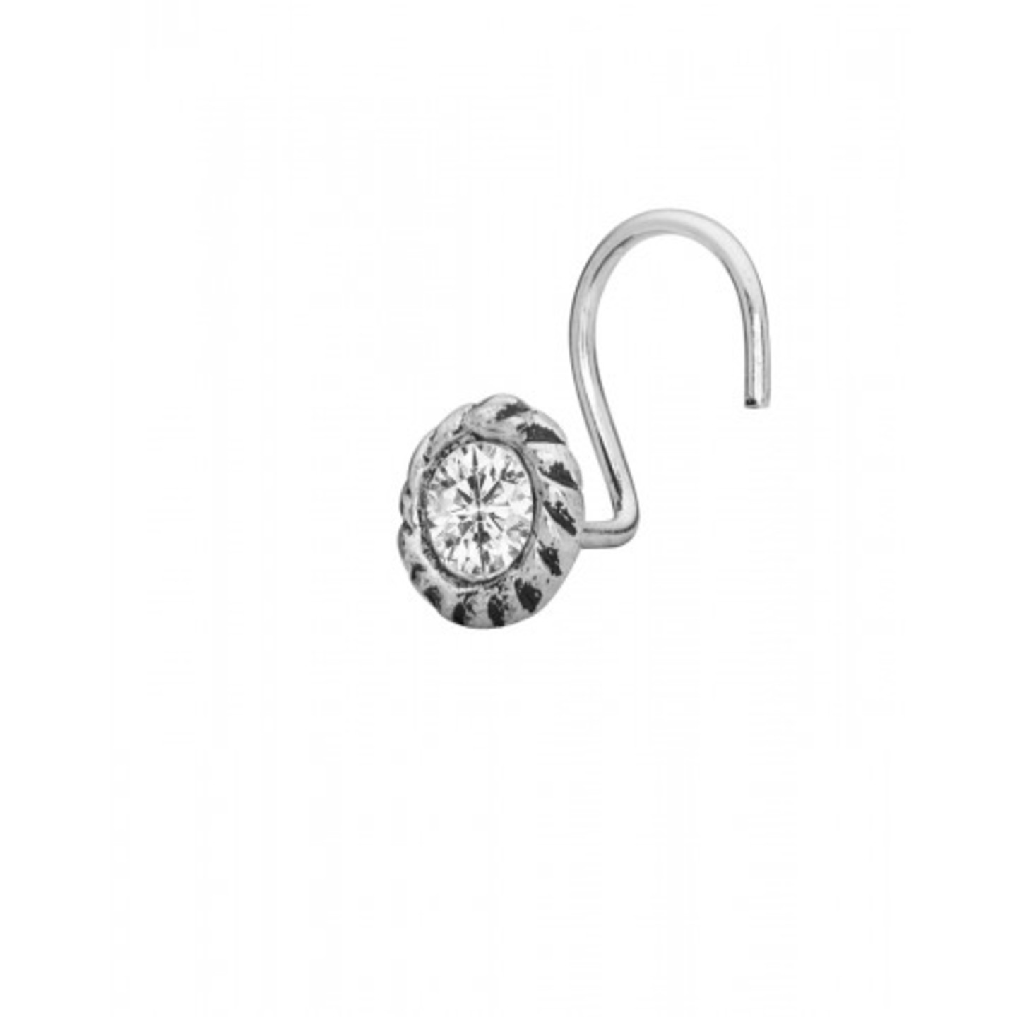 Nemichand Jewels 925 sterling Silver Trendy Antique oxidised nose pin for womens and Girls