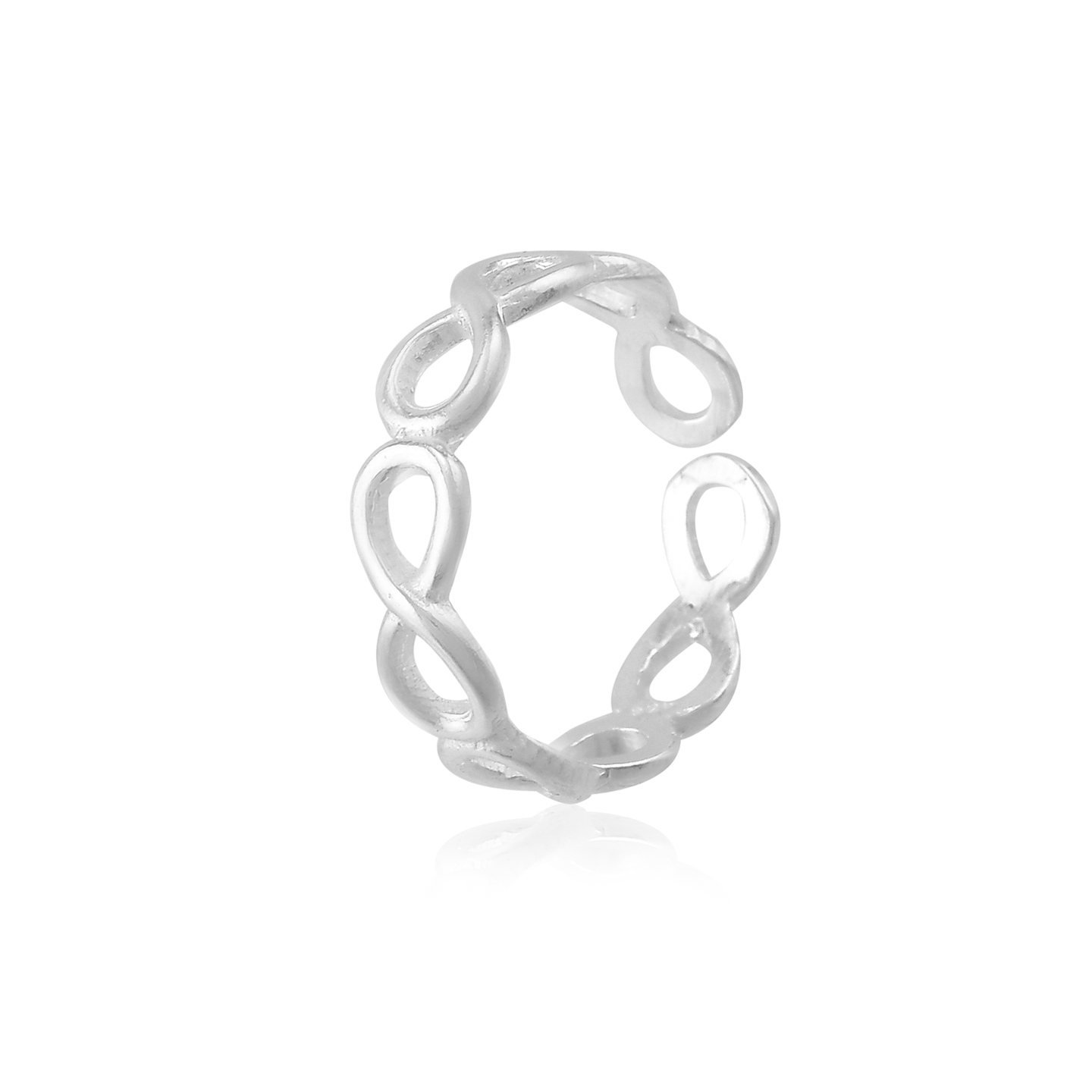 Adjustable Light Weight Infinity Sterling Silver 925 Ring For Women