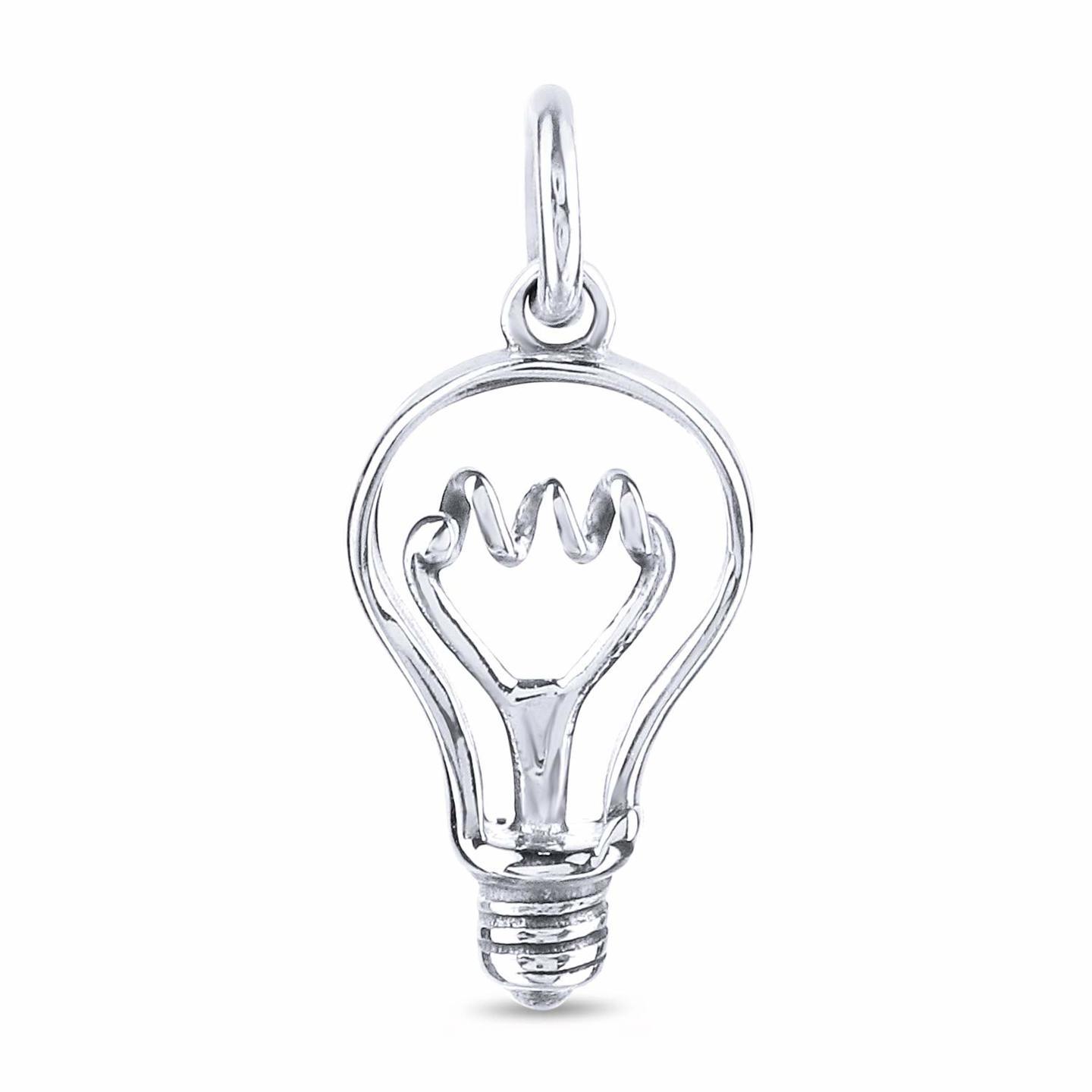 Pure 925 Hallmarked(Stamped) Silver(Chandi) Light Bulb Pendant for Women & Men