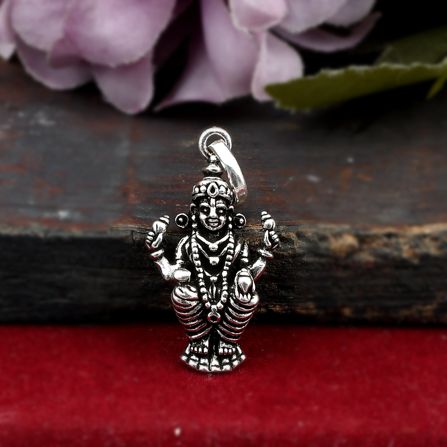 925 Silver lord Murugan or Kartikeya or Subrahmanya oxidized Pendant