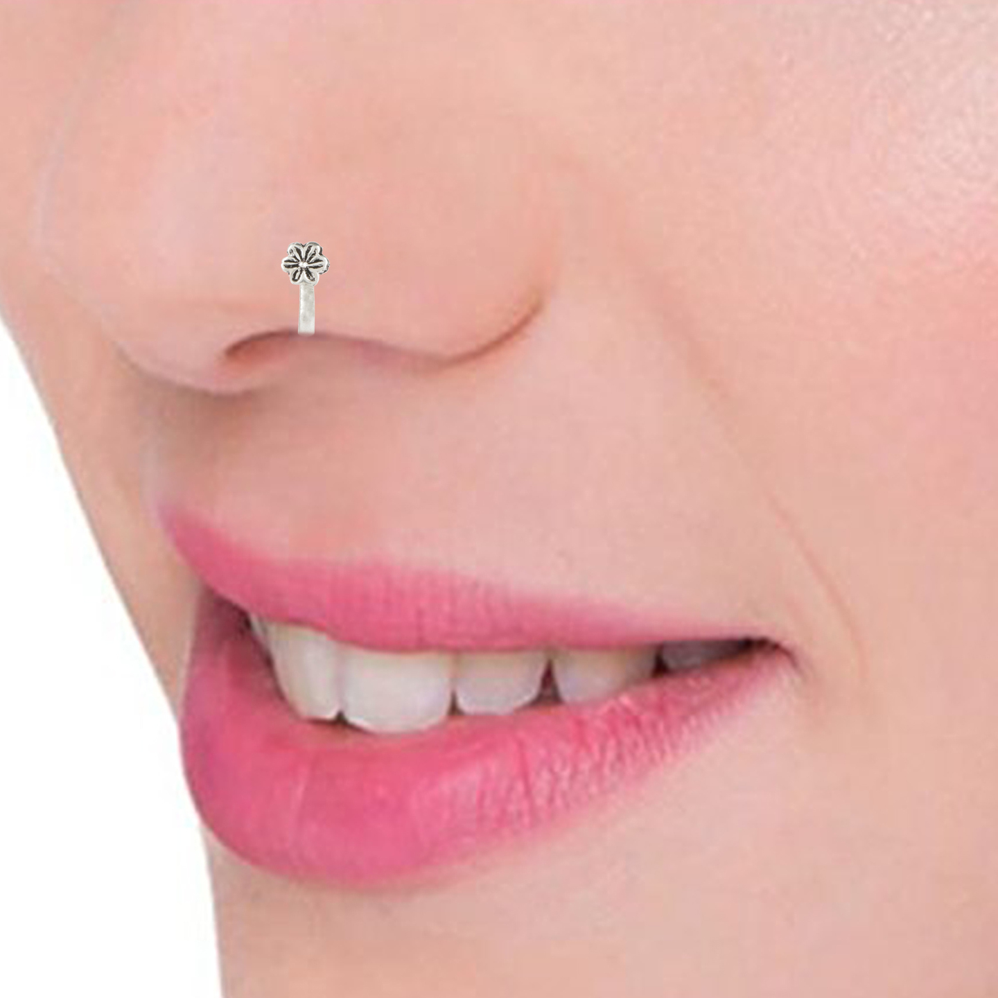 Nemichand Jewels Pure Silver Clip On Nose Pin