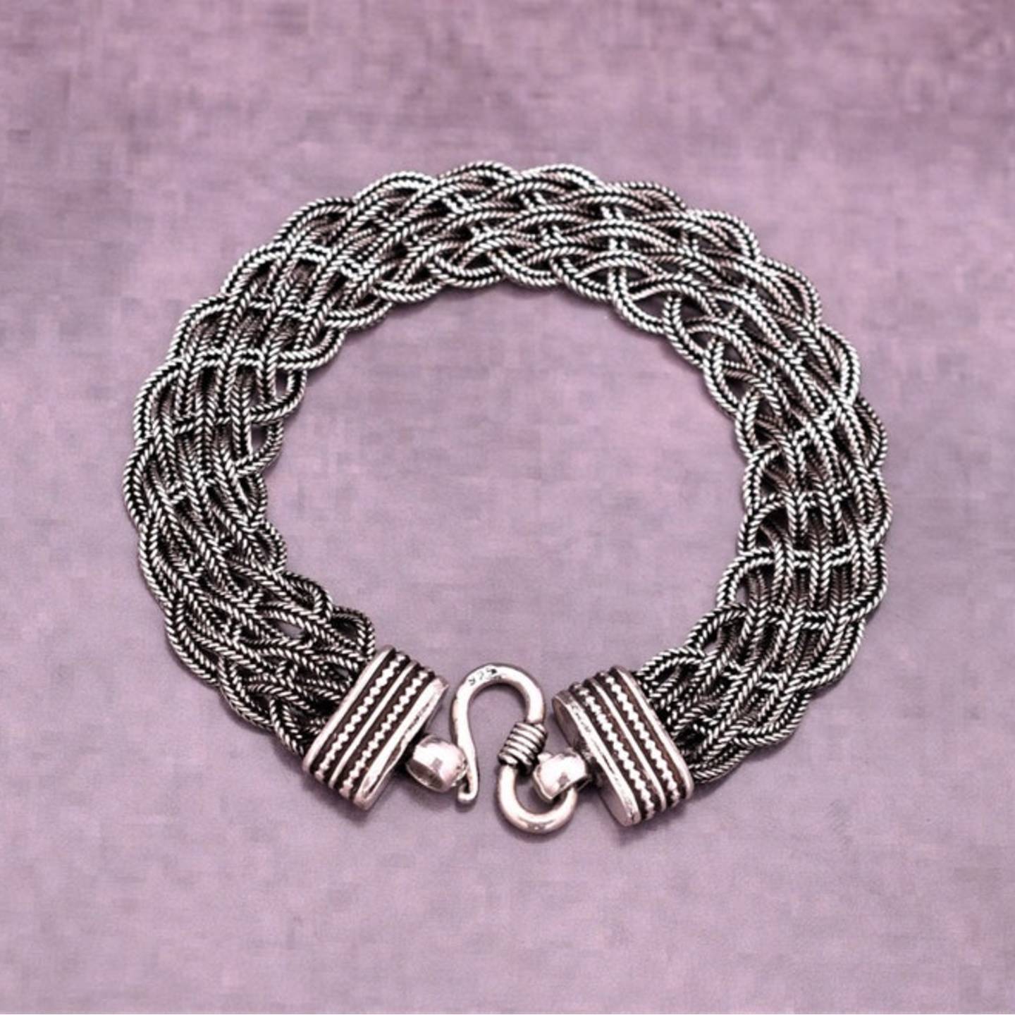 Solid 925 Sterling Silver Bracelet - Length 8.25 Inches - 29gm