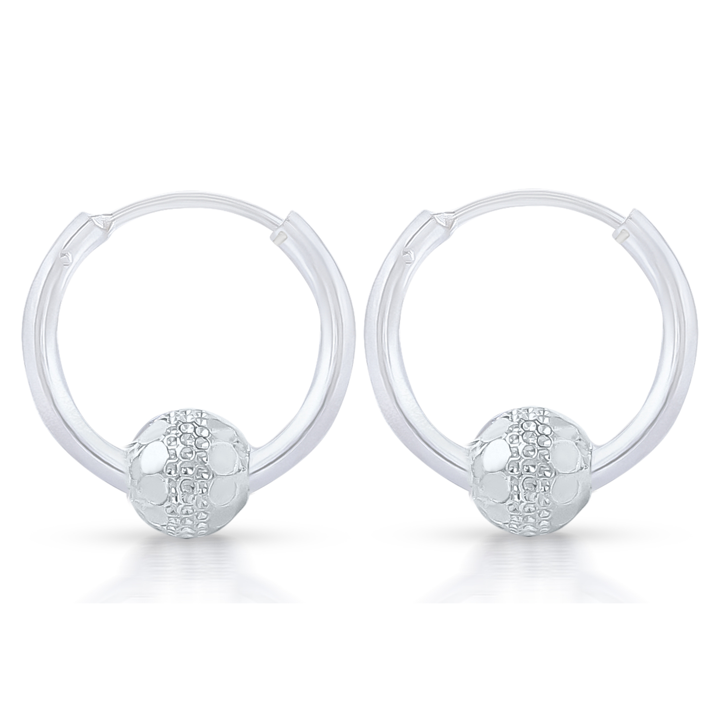 Nemichand  jewels 925 sterling silver hoop ball earring