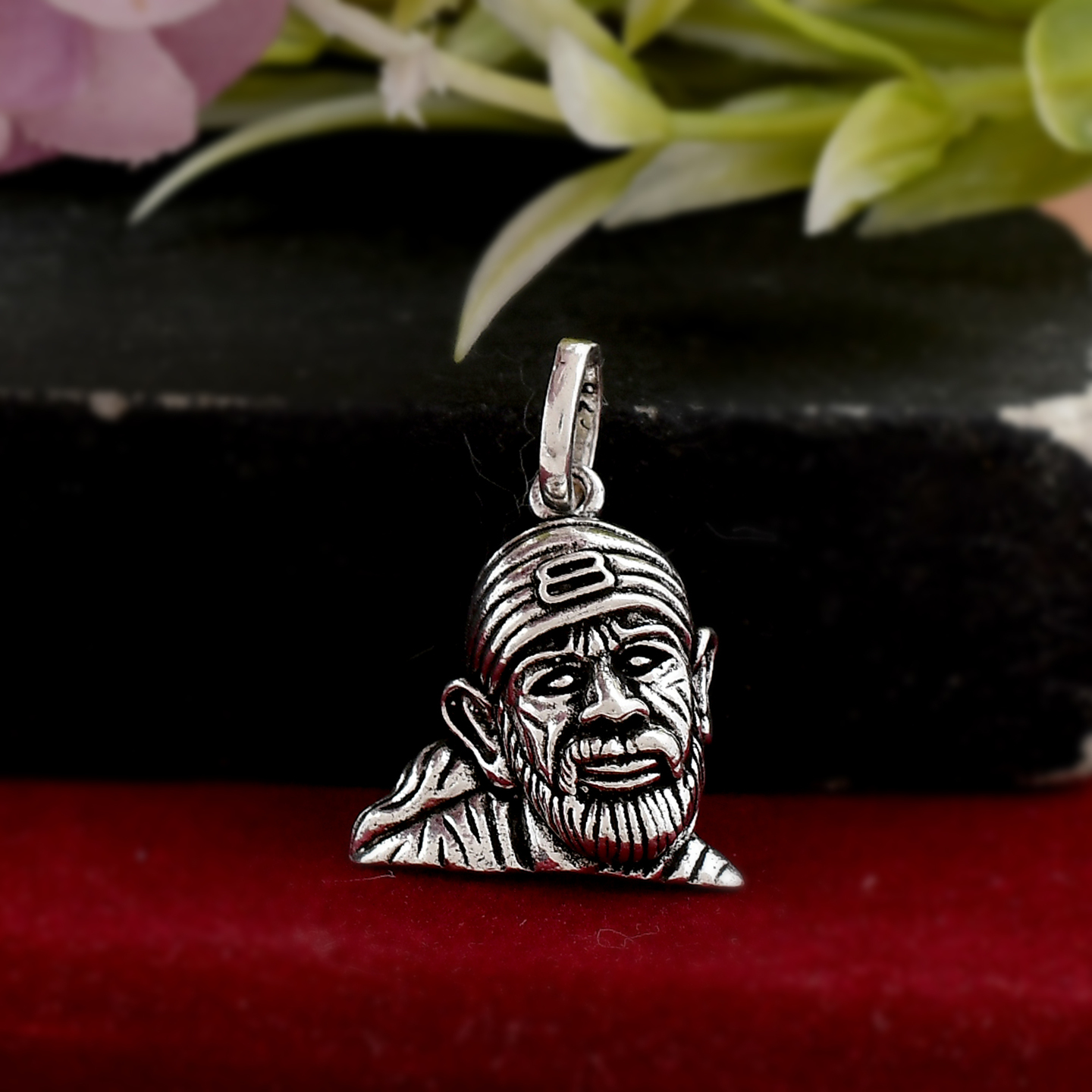 925 Sterling Silver Sai Baba oxidized Pendant for Men and Women (3.6gm)