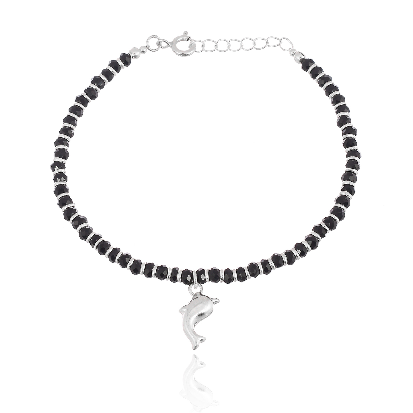 Sterling Silver Dolphin Charm Nazariya Bracelet For Women