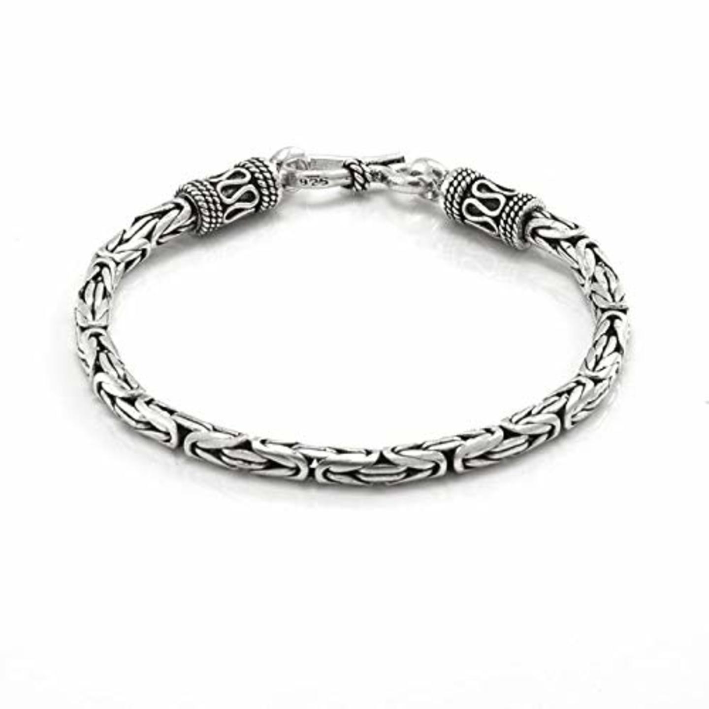 925 Sterling Silver Bracelet for Mens Silver, White 30gm