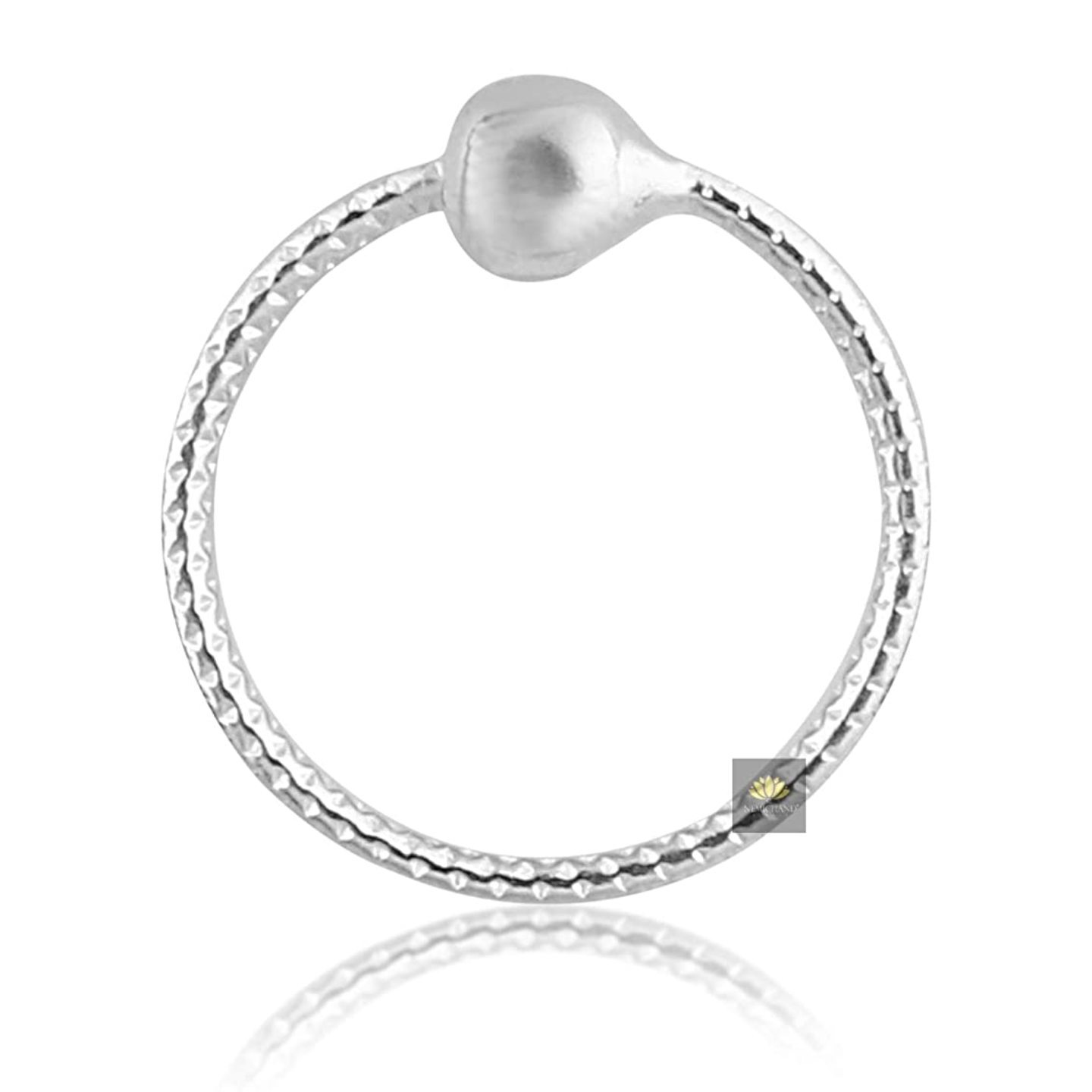 Nemichand Jewels 925 Sterling Silver Twisted Nose Ring For Women