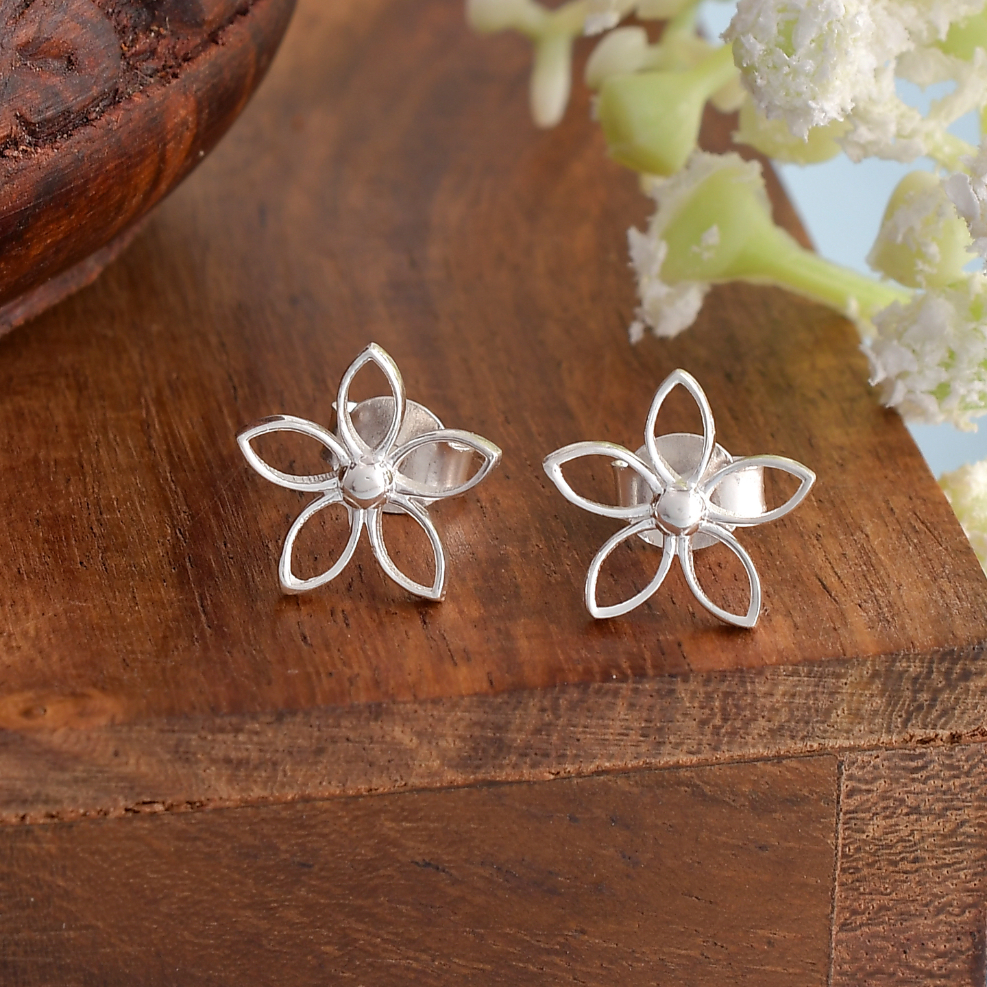Silver 925 Flower Earring