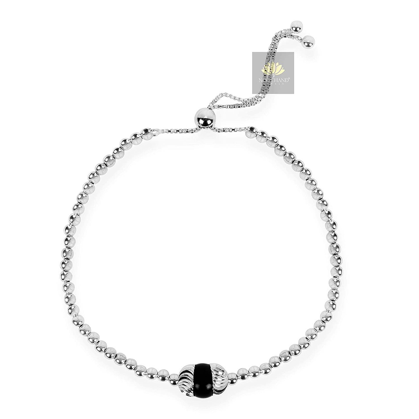 Nemichand Jewels Sterling Silver Nazariya 925 Pure Silver Bracelet for Women Adjustable